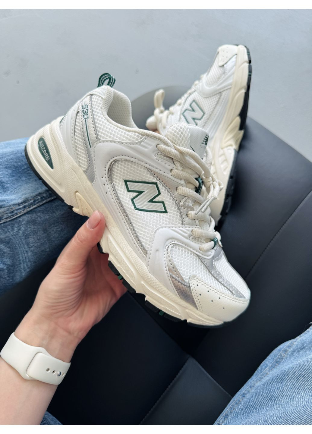 КРОССОВКИ ЖЕНСКИЕ NEW BALANCE 530 BEIGEL-0394 НЬЮ БЕЛАНС 530 No Brand бежевые демисезоны (367172096)