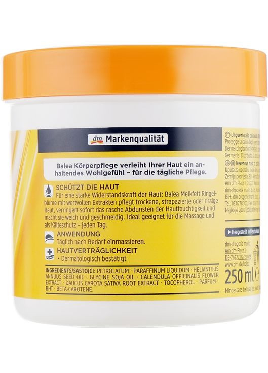 Массажный крем-гель для сухой кожи Melkfett Ringelblume 250ml (805151-27202) Balea (368608644)