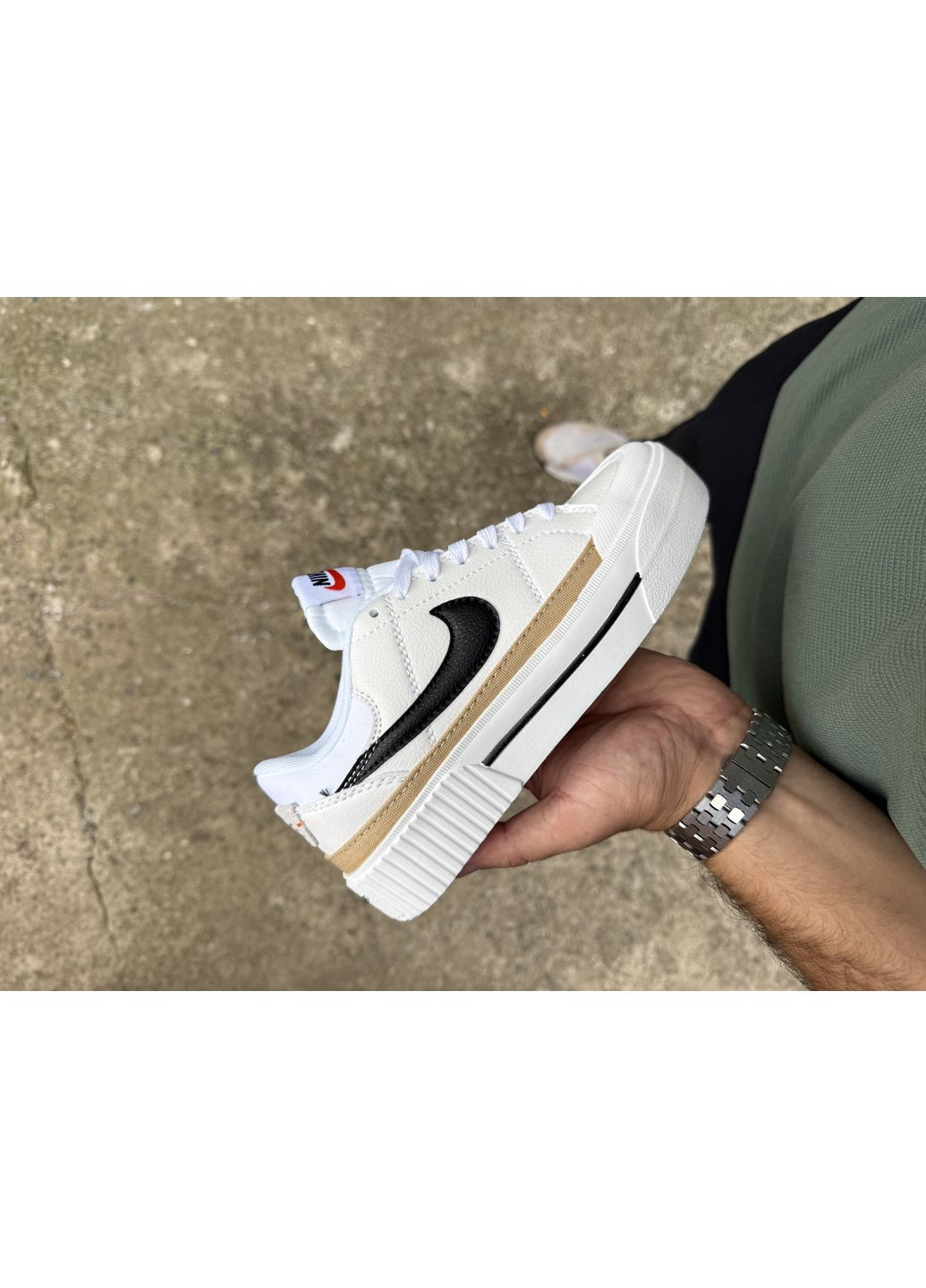 Белые демисезонные кроссовки мужские nike court legacy lift white найк коурт легаси No Brand