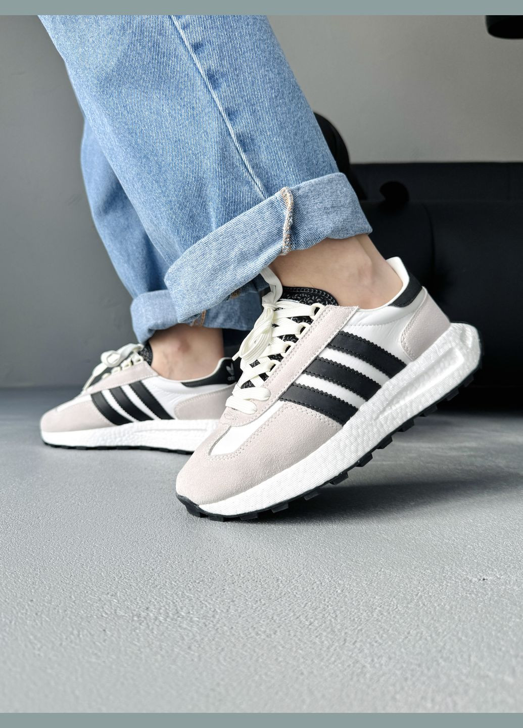 Серые демисезонные кроссовки мужские adidas retropy es grey black | адидас ретропи ес серые No Brand
