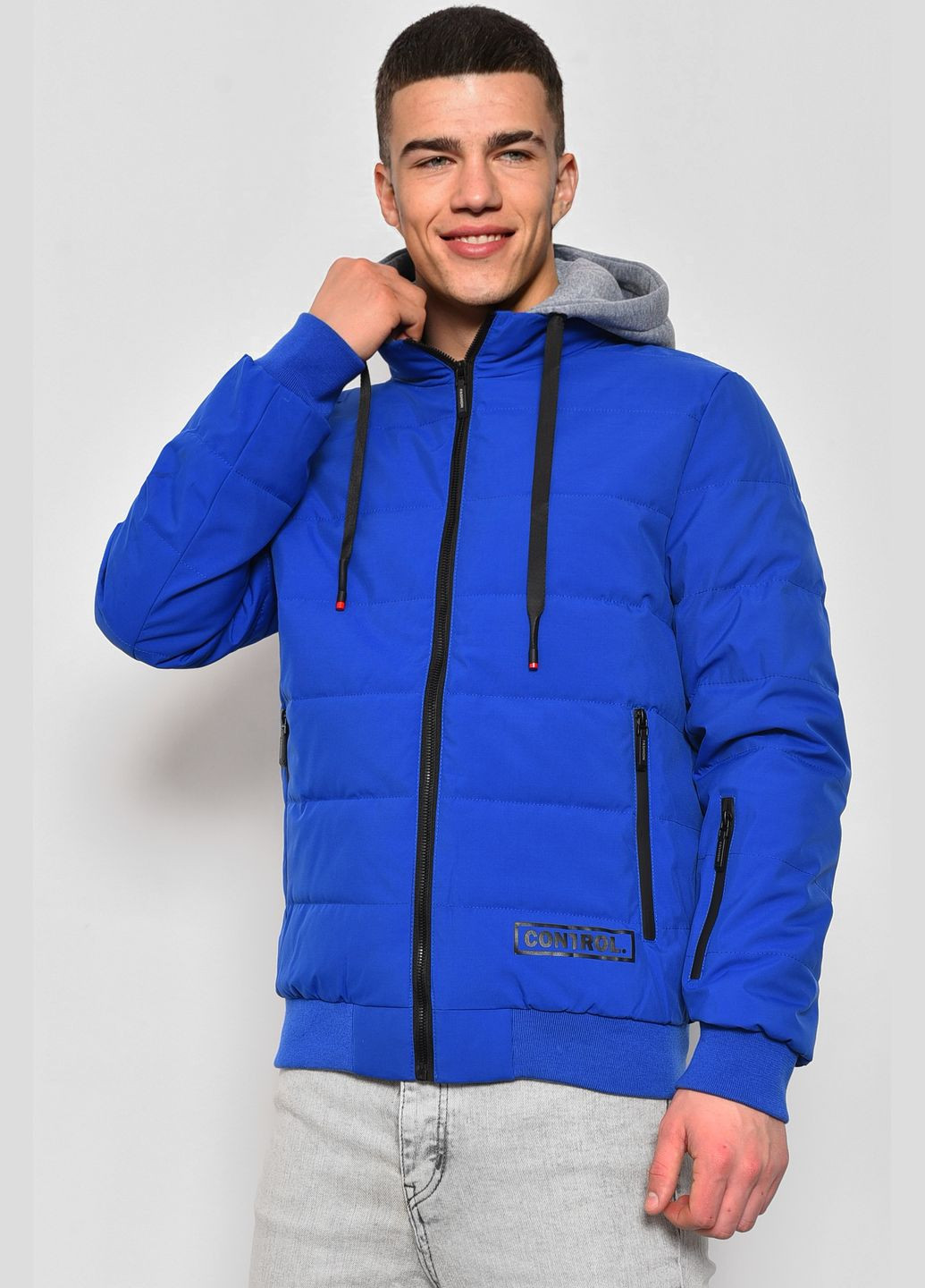 Синя демісезонна куртка чоловiча демicезонна синього кольору Let's Shop