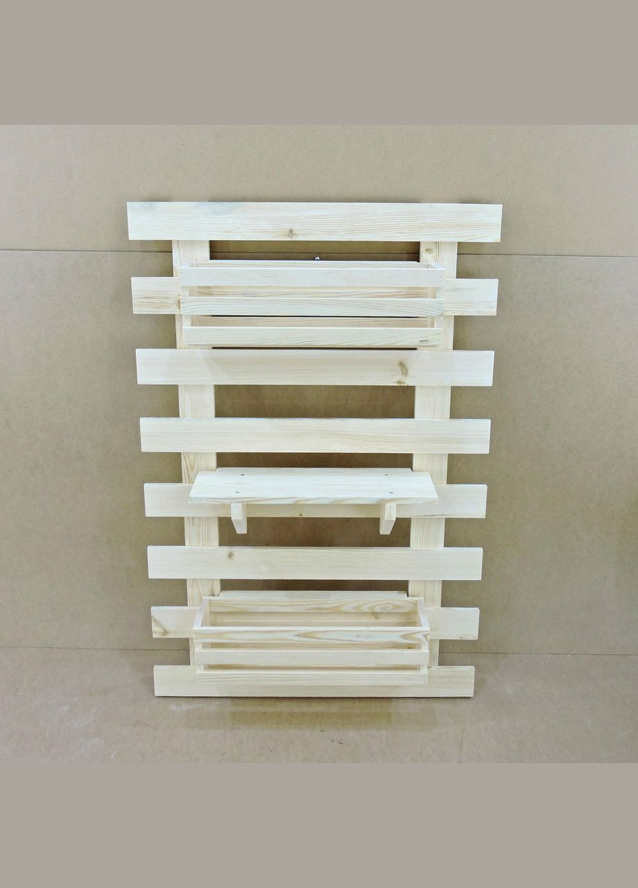 Полка настенная для цветов из дерева Бразилиа 140 бланже (ЦВС-140401) No Brand (328225781)