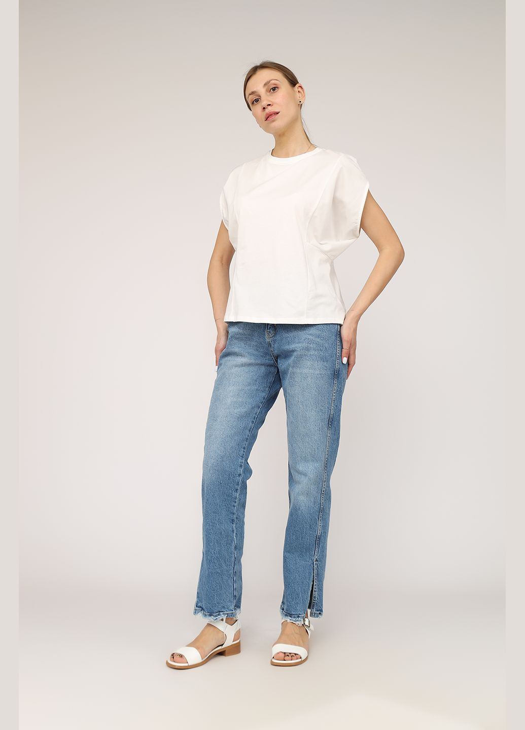 Футболка з коротким рукавом жіноча колір білий CB-00272305 Bebe Plus - (330222816)