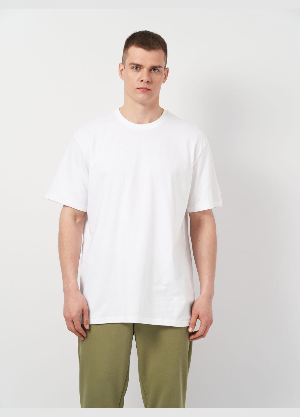 Белая футболка для мужчин базовая с коротким рукавом Роза