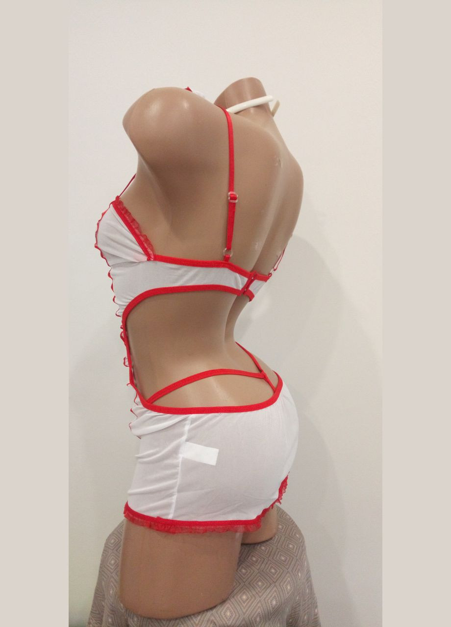 Сексуальный пеньюар комплект медсестра костюм для ролевых игр эротическое белье Sexy S/M белый (3-25) No Brand (312537566)