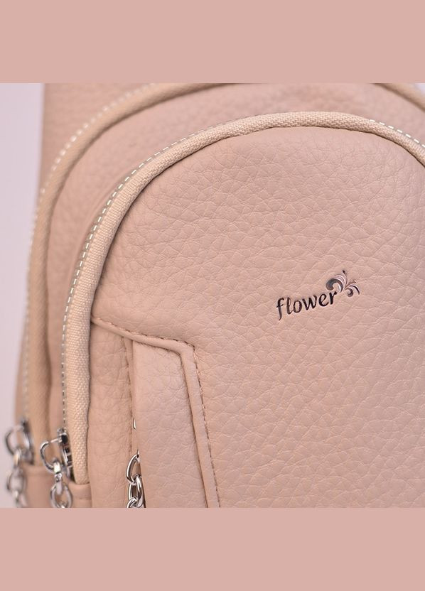 Бежева жіноча маленька нагрудна сумка слінг через плече для телефону та маленького гаманця No Brand (330066295)