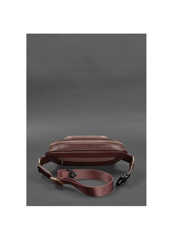 Поясная сумка женская кожаная через плечо Трапеция бордовая BlankNote (302009151)