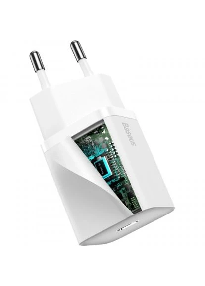Зарядний пристрій (CCSUPB02) Baseus Super Si Quick Charger 1C 20W EU White (268144218)