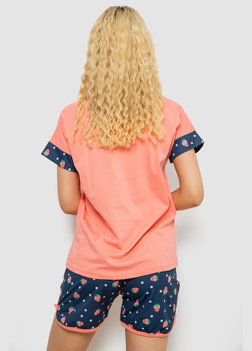 Персикова піжама жіноча з принтом Ager 243R3044-1