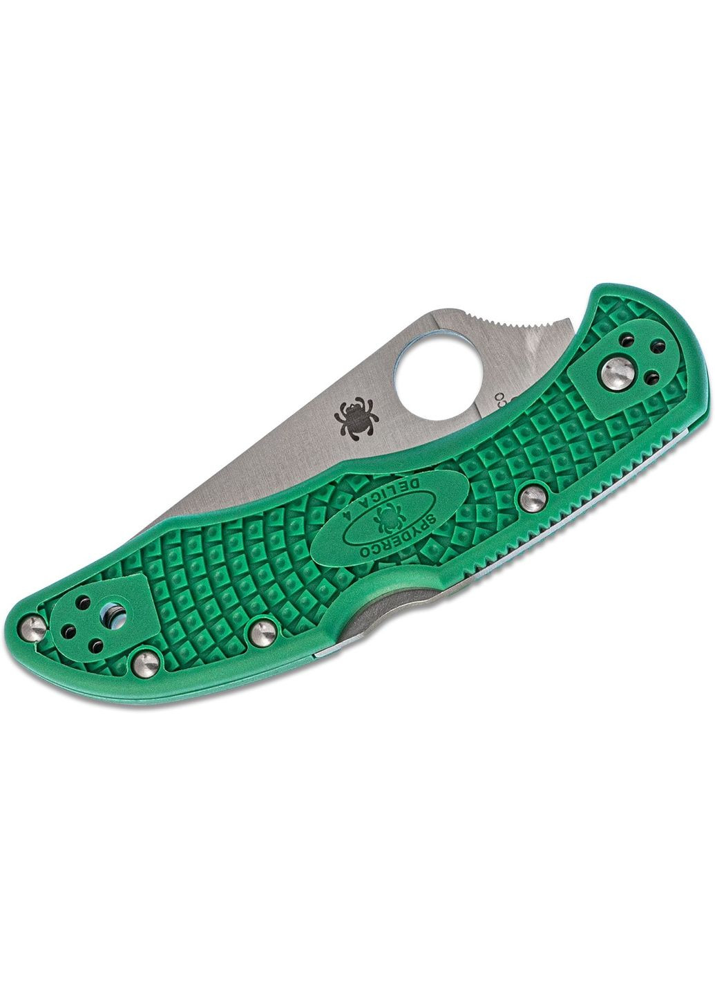 Нож 4 Flat Ground Green FRN - C11FPGR Spyderco Delica (325878243)