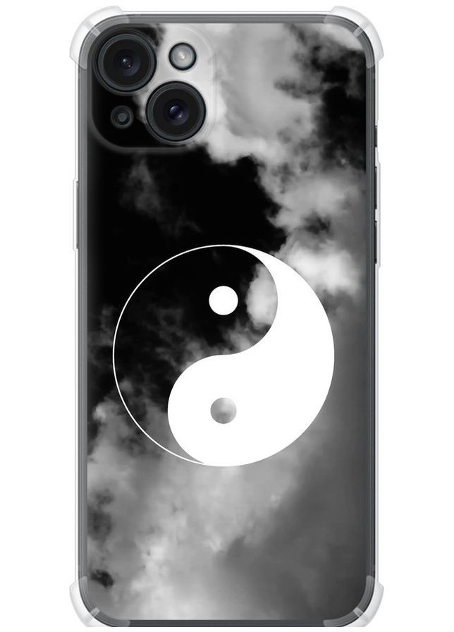 Силіконовий протиударний с посиленими кутами чохол 'Інь і янь' для Endorphone Apple iPhone 15 Plus (365818403)
