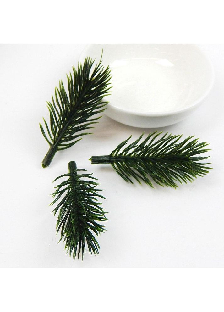 Штучна хвойна гілочка Ялинка, пластик, 6х3 см, 3 шт, зелена No Brand (361222418)