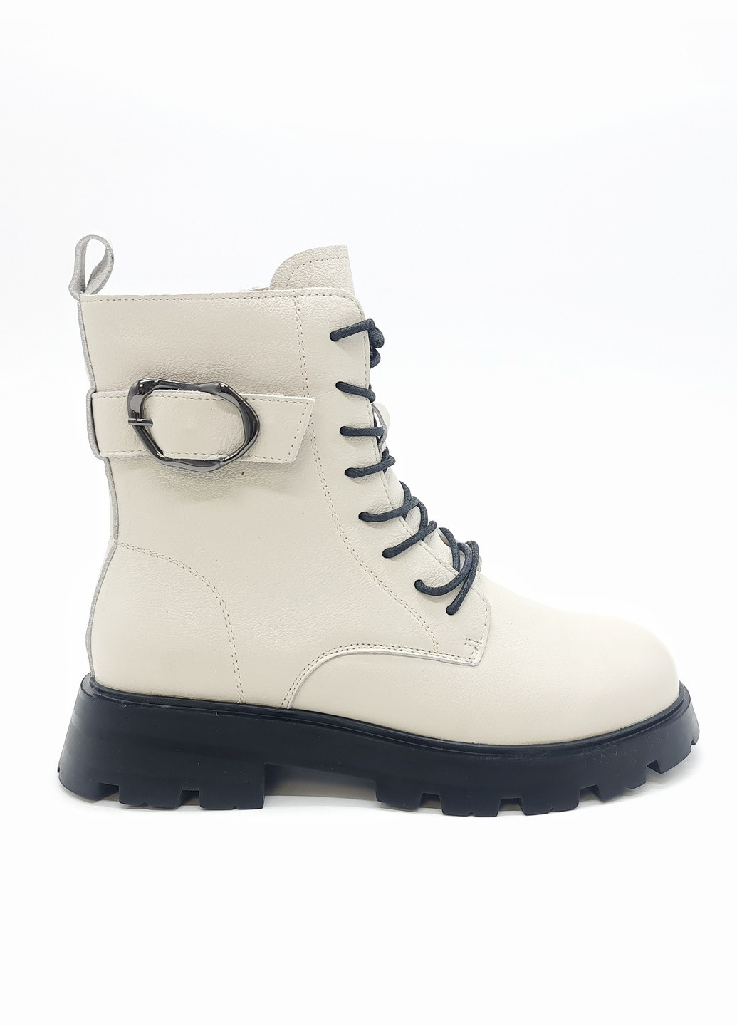 Осенние женские ботинки белые кожаные bv-13-5 23,5 см (р) Boss Victori