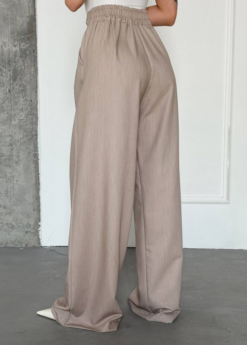 Вишукані легкі літні повсякденні широкі штани високої посадки з кишенями Tik-Tak (348830751)