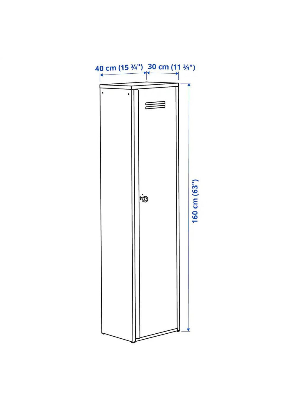 Шафа з дверцятами ІКЕА IVAR 40х160 см (50381592) IKEA (278407495)