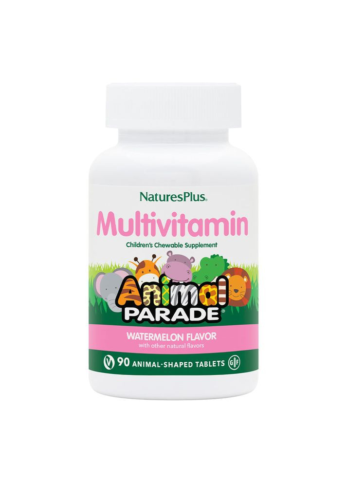 Витамины и минералы Animal Parade Children's Multivitamin, 90 жевательных таблеток - Арбуз Natures Plus (323149670)