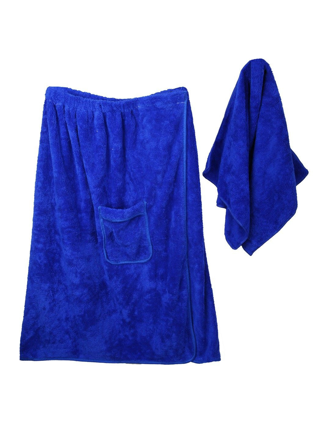 Набір (рушник, чалма) Mtp синій