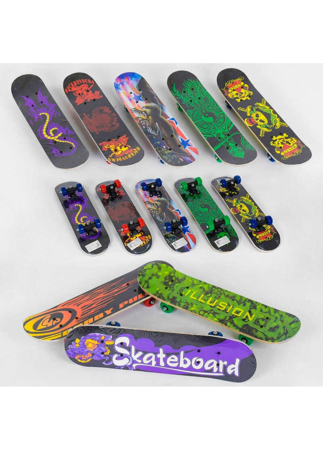 Скейт (F 22224) 8 видов, колесо d=5cm, PVC, длина доски=60см Best Board (305825149)