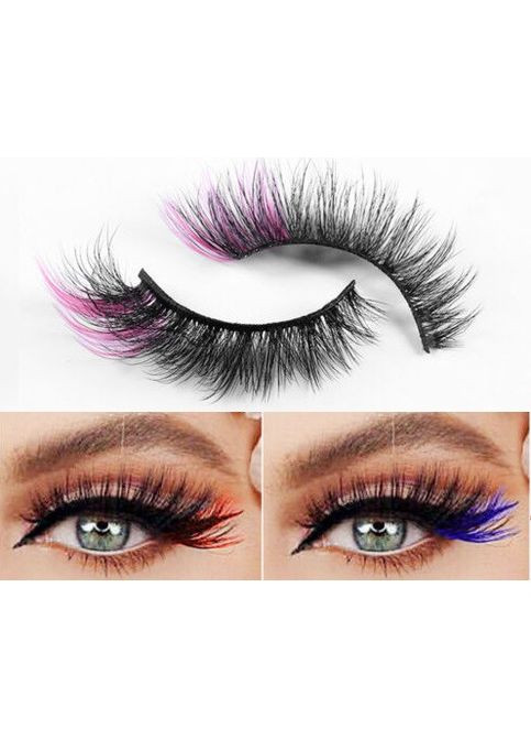 Набір Оригінал Кольорові базаторазові вії 5 пар Лисички + Маркер для надягання Magnetic Lashes (366668584)