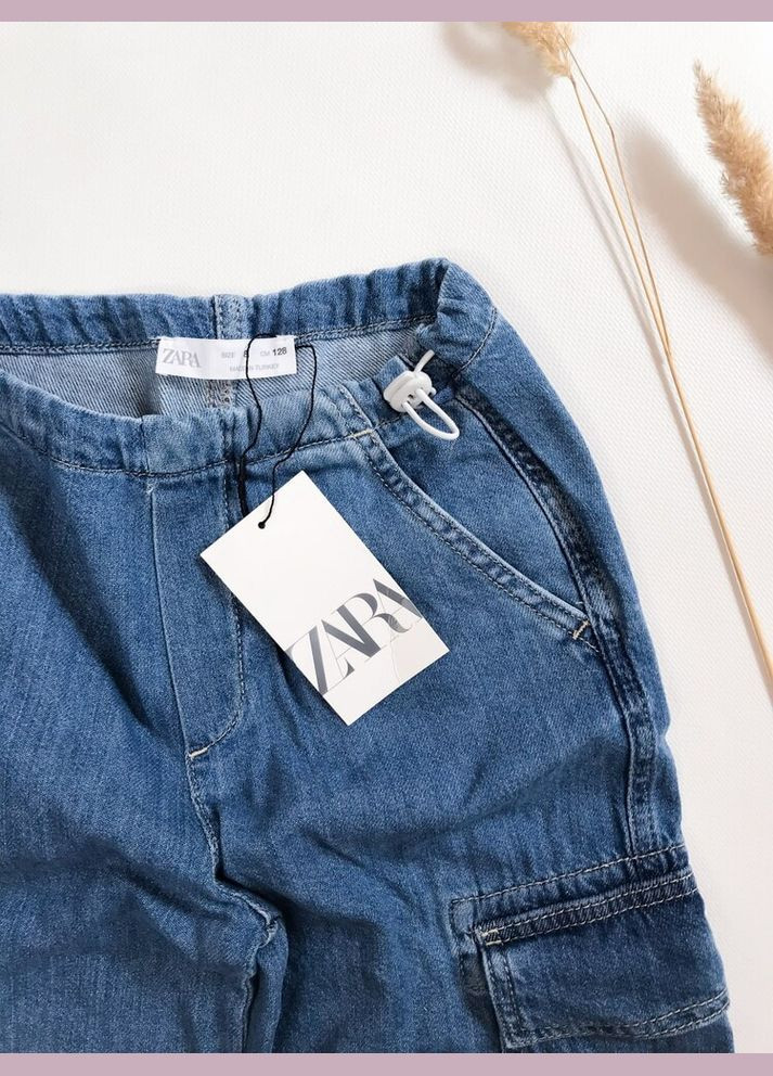 Синие джинсы 128 см синий артикул л526 Zara
