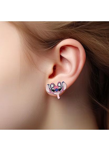 Детские серьги клипсы Ангел подружка Стича (принт k_049) CASE CONTROL (355404064)