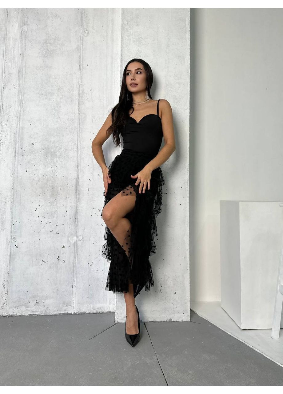 Чорна коктейльна сукня жіноча No Brand однотонна