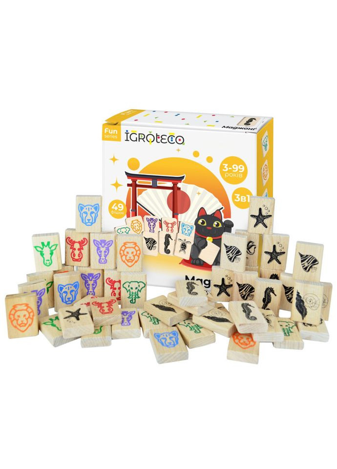 Деревянная игра "Детский маджонг" 900552, 49 деталей Igroteco (302384858)