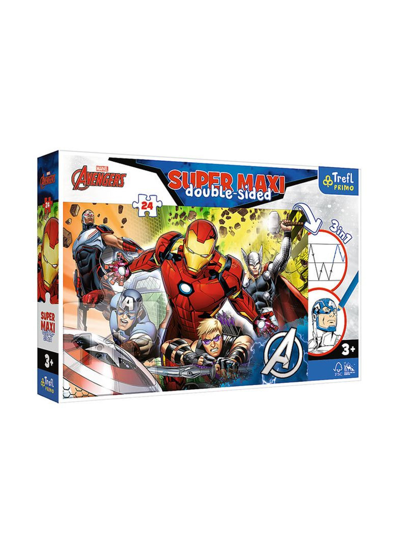 Пазлы – 24 элм. SUPER MAXI - 41007 "Марвел. Мстители", Trefl (362426379)
