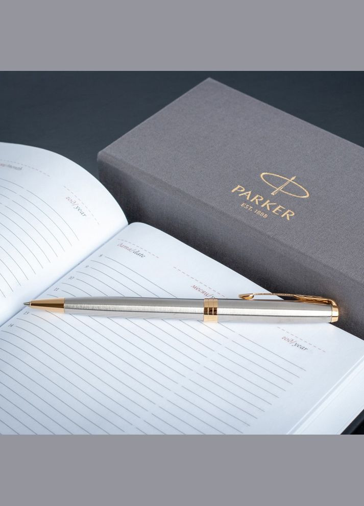 Набір SONNET Stainless Steel GT BP кулькова ручка + блокнот 84 132b24 Parker (316517568)