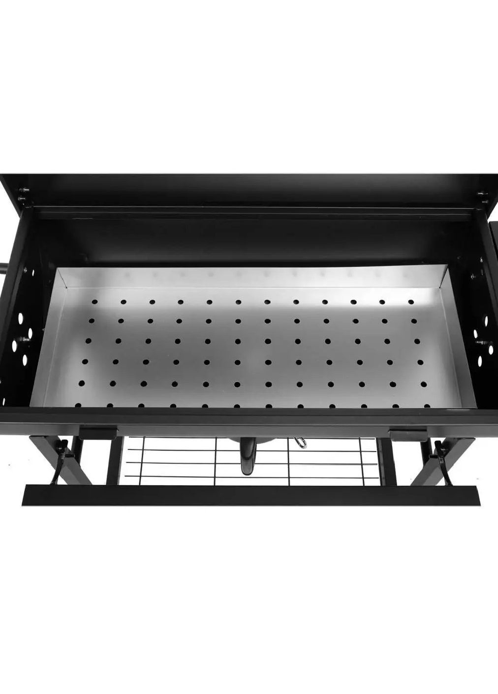 Гриль мангал барбекю с крышкой металлической полочкой градусником на колесах для сада дачи отдыха на природе (477073-Prob) Unbranded (294050685)