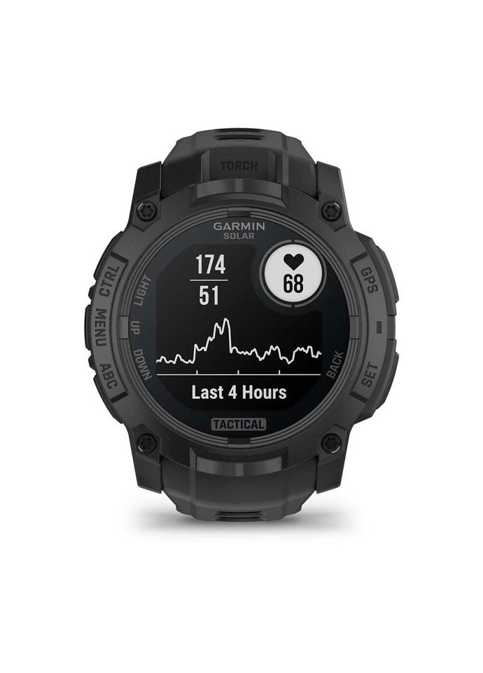 Смарт-годинник Instinct 3 50mm Tactical Solar Black with Charcoal Silicone Band (010-02935-90) Garmin (366831980)