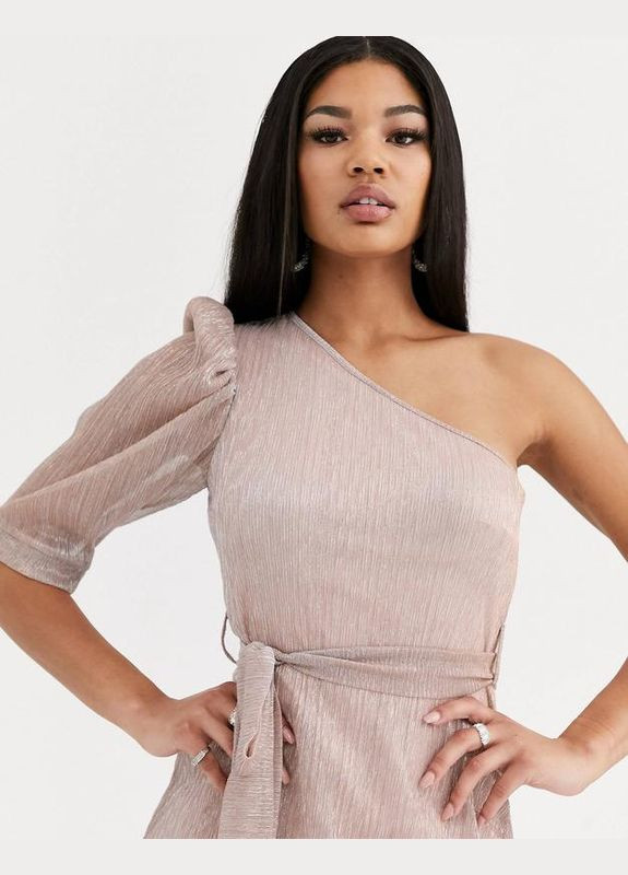 Розовое платье мини с люрексом Asos