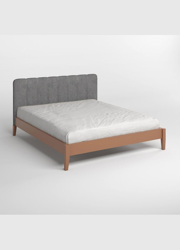 Двуспальная деревянная кровать Лондон ДК (RAL8025)/Аляска 93 (Серый) Б1 160х190 см (MBG-6806) Mebigrand (368279576)