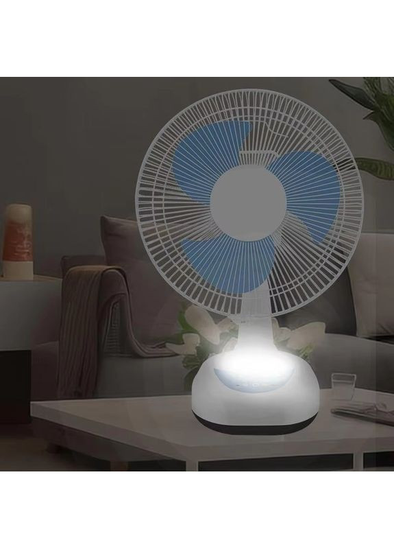 Аккумуляторный вентилятор на солнечной батарее с автовращением портативный с 2 LED лампами (SW304) No Brand (361161965)