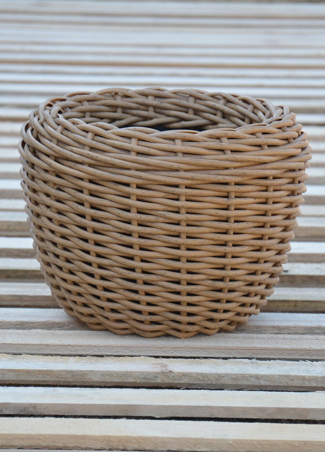 Кашпо 5 литров (горшок для цветов и растений),Вазон из искусственного ротанга ручной работы. Handmade (329193734)