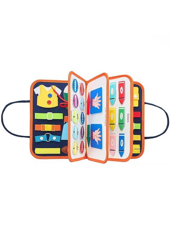 Детская развивающая сумочка для малышей бизиборд монтессори-игрушка развивающая моторику и сенсорику 545 Dark Blue Lesko (350349381)