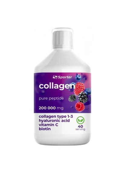 COLLAGEN 200000 - 500 МЛ коллаген с добавлением гиалуроновой кислоты Sporter (289874707)