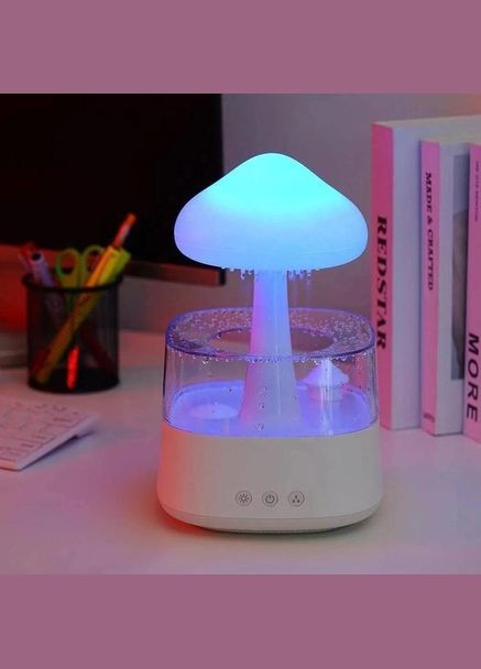 Увлажнитель воздуха гриб с эффектом дождя, аромадифузор с подсветкой. Ночник увлажнитель No Brand (348118874)