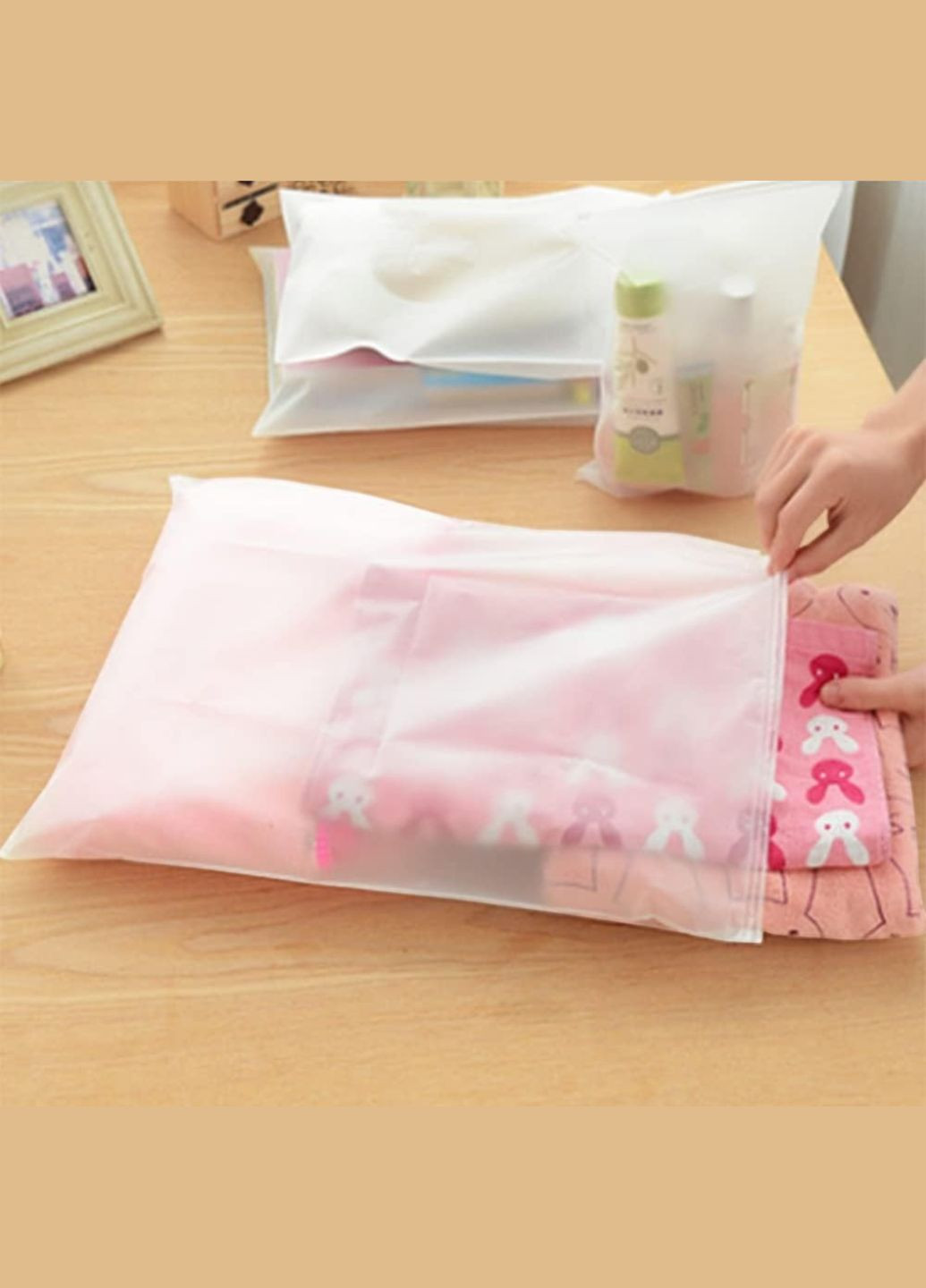 Набор пакетов для хранения со слайдер-замком матовый 10 шт - 40×50 см LoveYouHome (373293856)