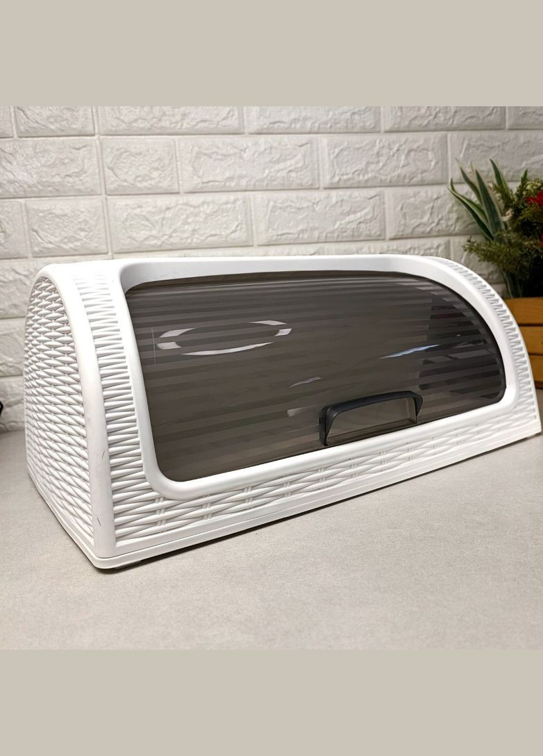 Біла пластикова хлібниця плетіння "ротанг", 05330 Dunya (318678700)