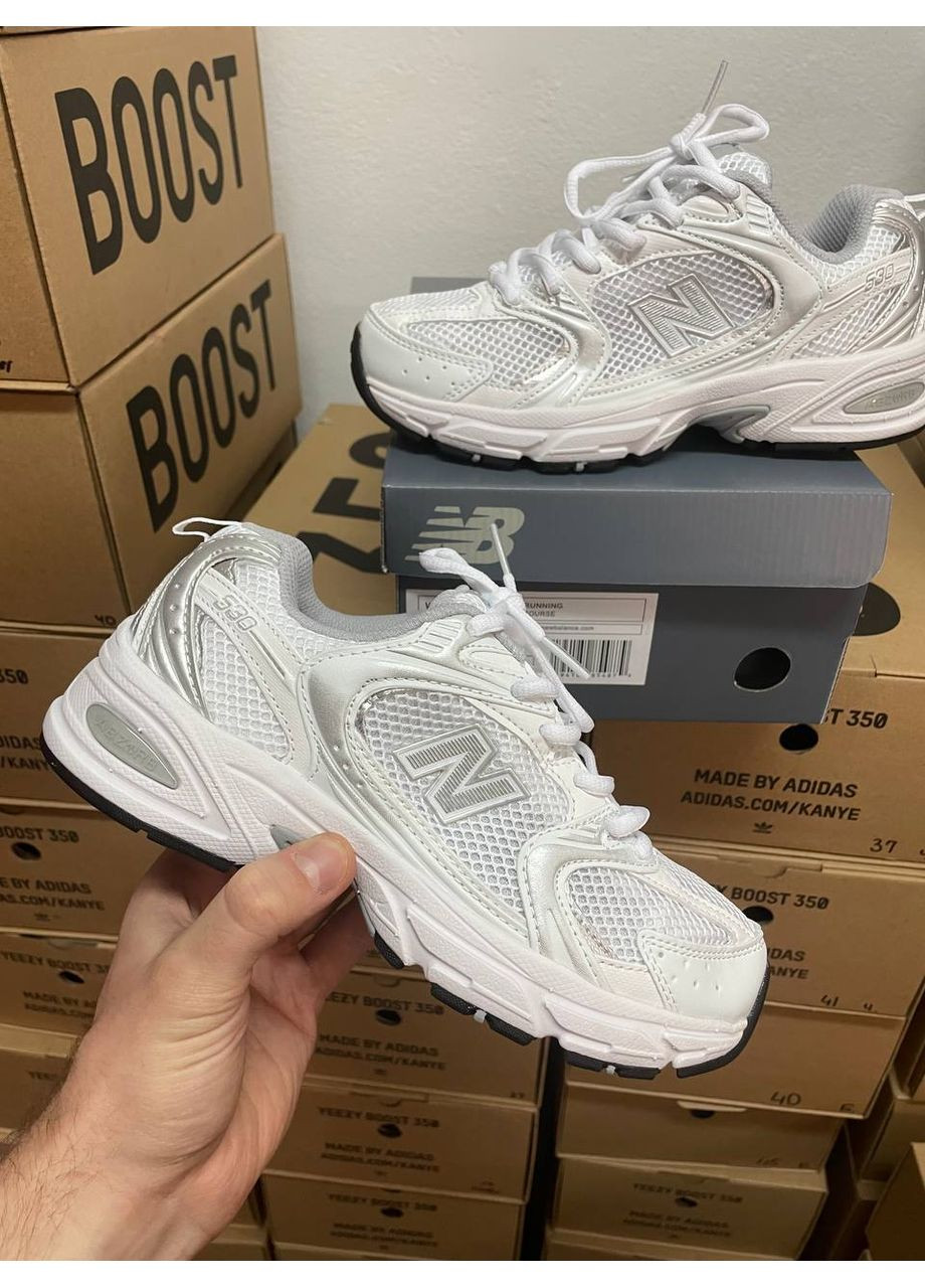 Білі Осінні кросівки чоловічі new balance 530 silver white premium нью беланс 530 No Brand