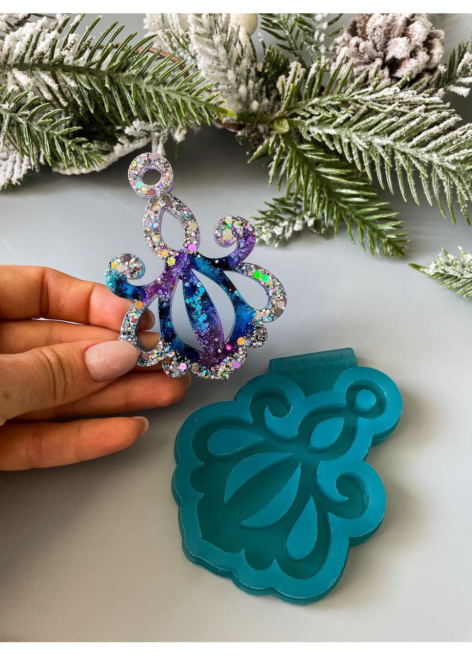 Молд Вензель широк для новогодних игрушек на елку силиконовая форма для эпоксидной смолы No Brand (370566746)