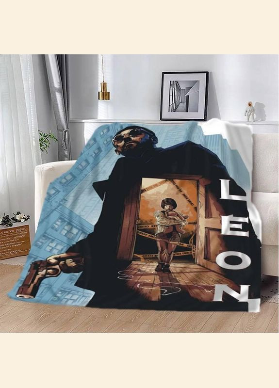 Плед покривало Дитяче LEON 135х160 Блакитний Плюш-велюр No Brand (292800050)