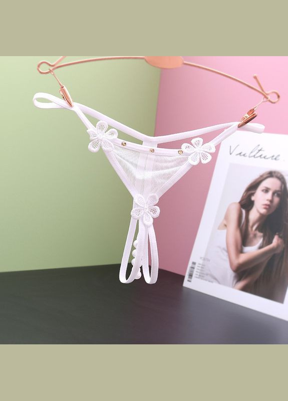 Трусики с разрезом и жемчужинами сексуальное эротическое белье Sexy One Size (S/М/L/XL) (8-158) No Brand (312005134)