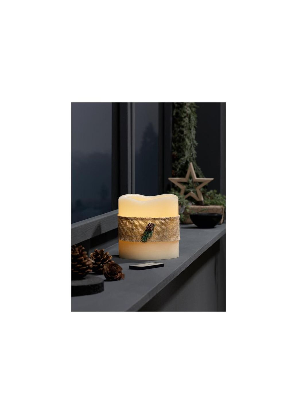 Світлодіодна воскова LED свічка Ø 15 х 15 см, з таймером, пультом, без полум'яна Livarno home (308855921)