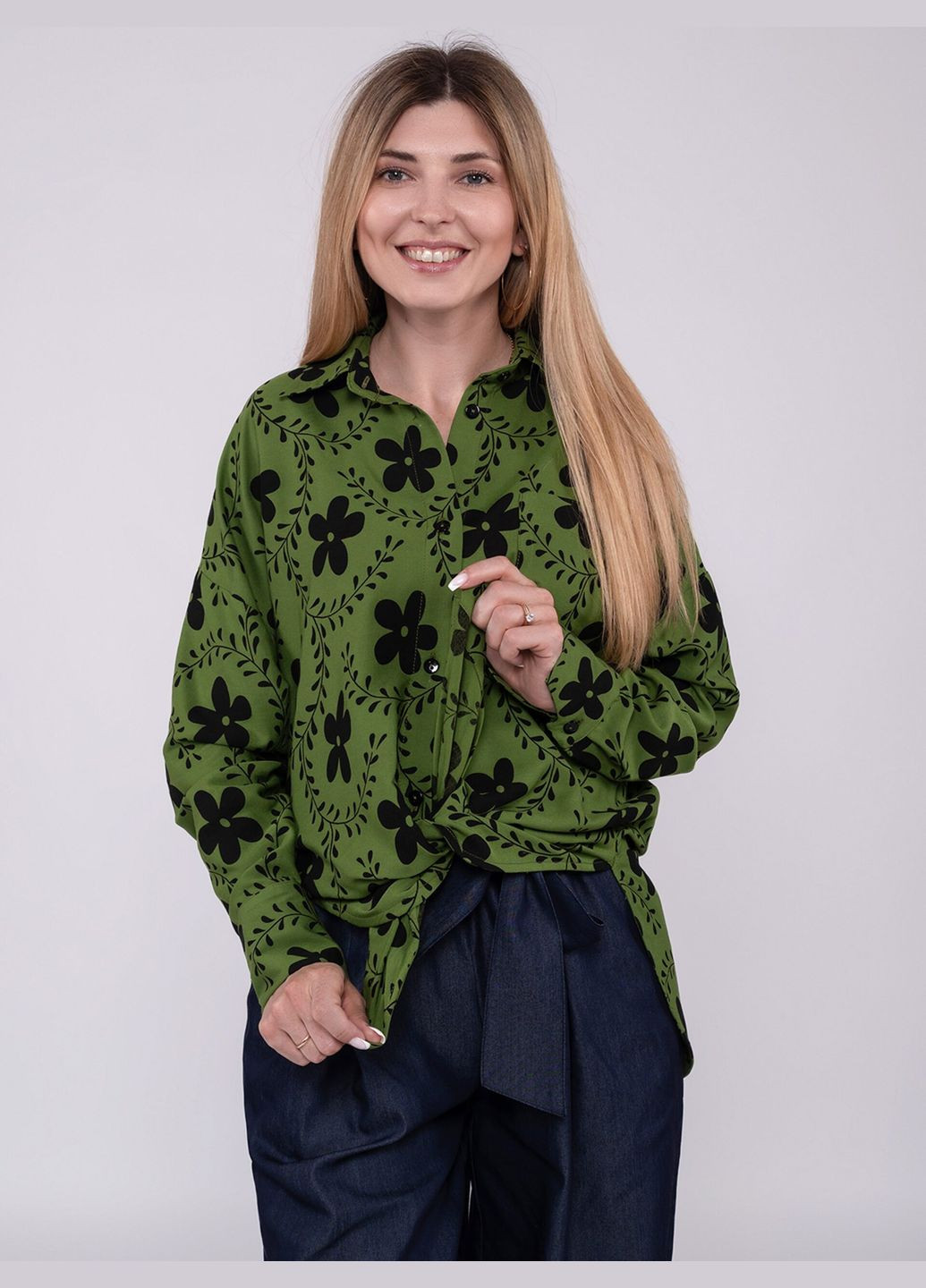 Зеленая повседневный рубашка Nita