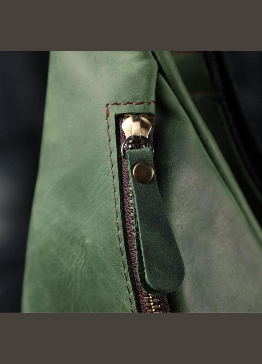 Сумка на пояс через плече шкіряна чоловіча Зелений 35642 Shvigel (334673997)