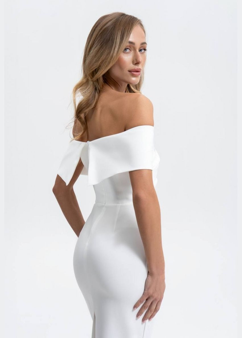 Белое вечернее платье First Woman однотонное