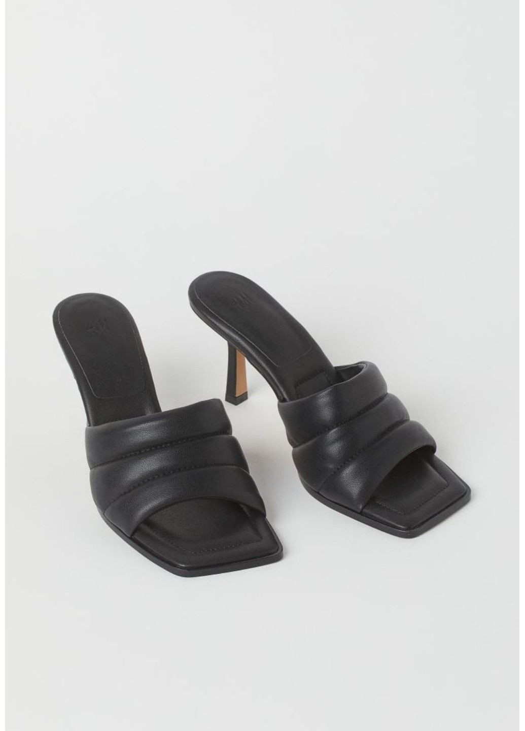Черные женские босоножки слипоны на каблуке н&м (80010) 37 черные H&M