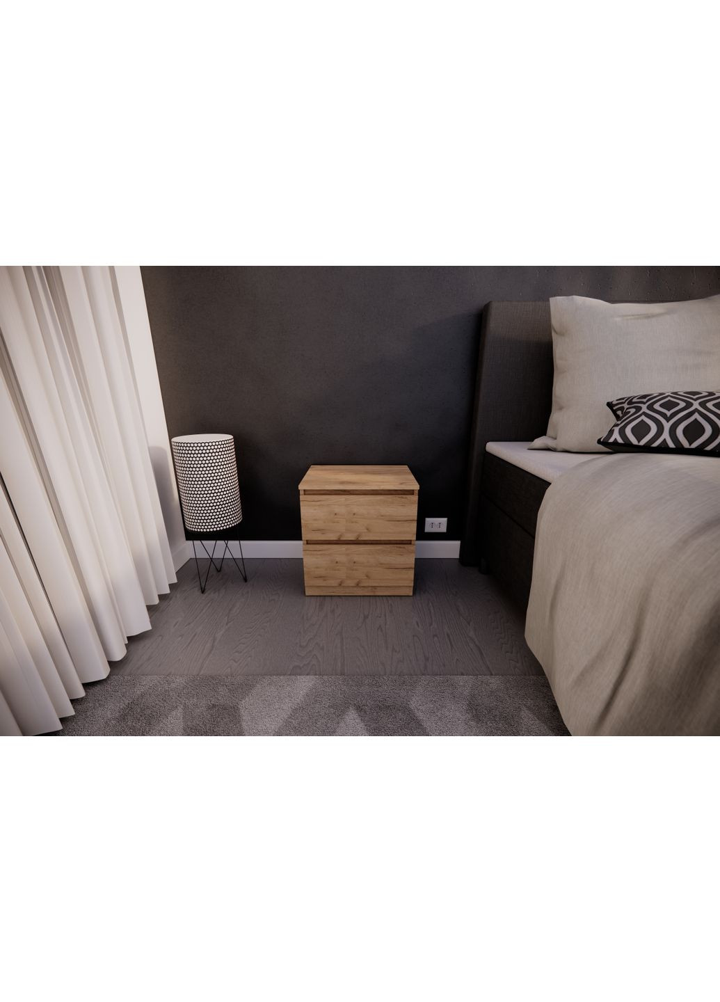 Тумба прикроватная на 2 ящика 50х40х54.4см MEBEX (354307063)